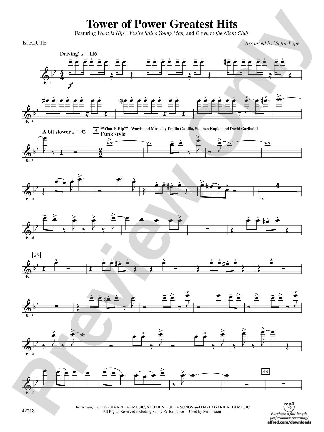 Tower of Power Greatest Hits: Flute