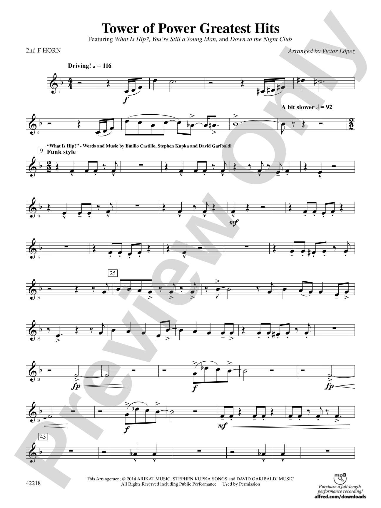 Tower of Power Greatest Hits: 2nd F Horn