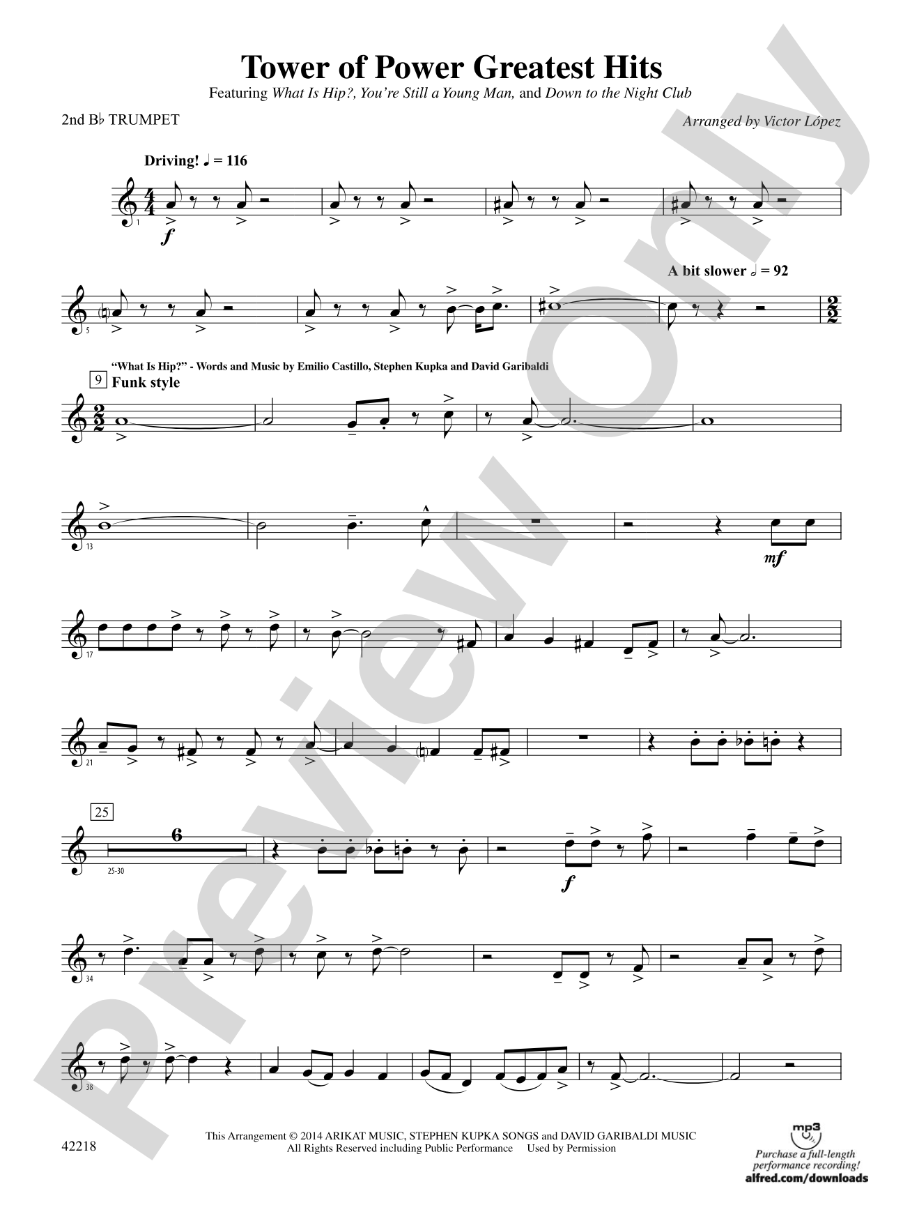 Tower of Power Greatest Hits: 2nd B-flat Trumpet