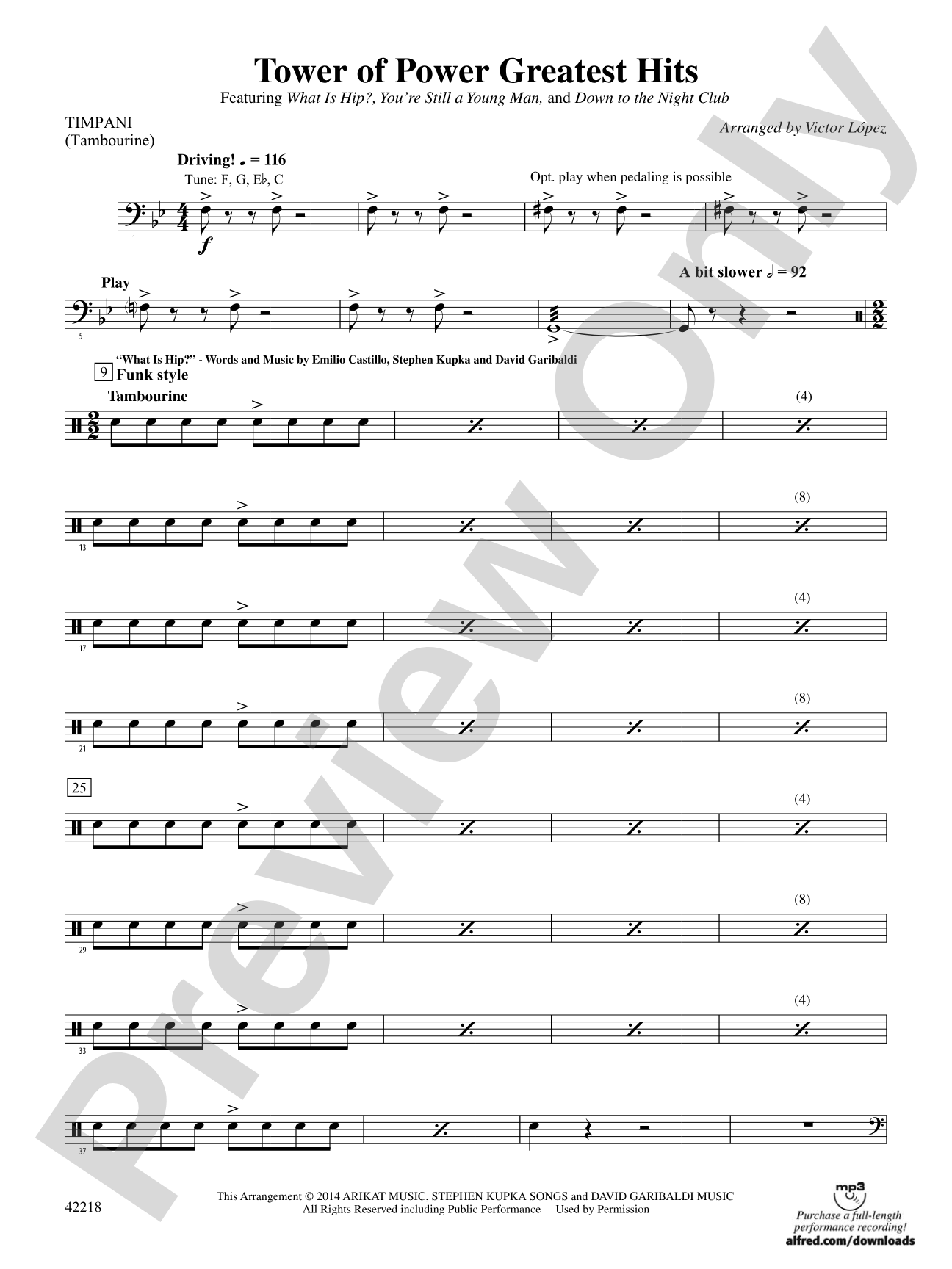 Tower of Power Greatest Hits: Timpani