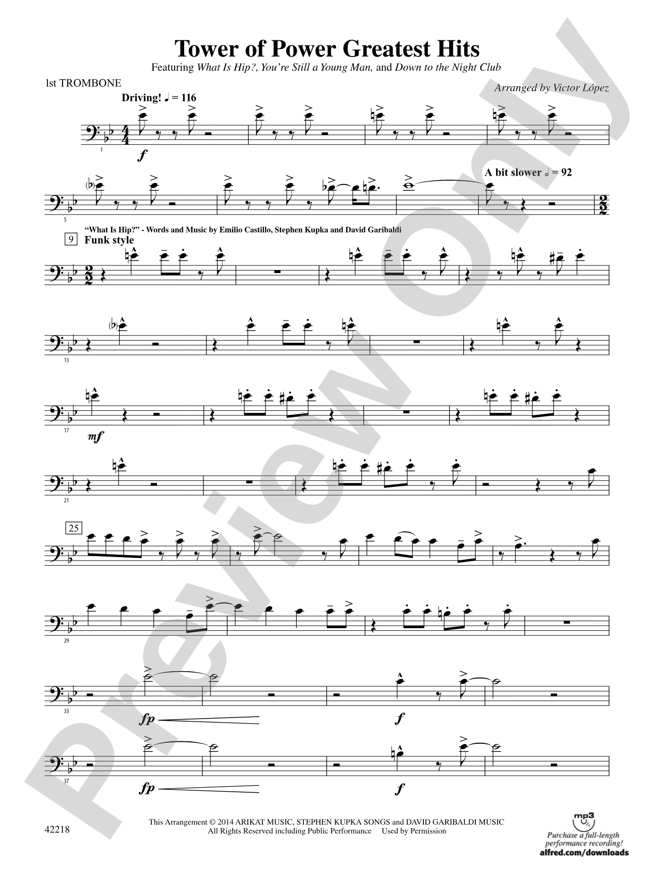 Tower of Power Greatest Hits: 1st Trombone