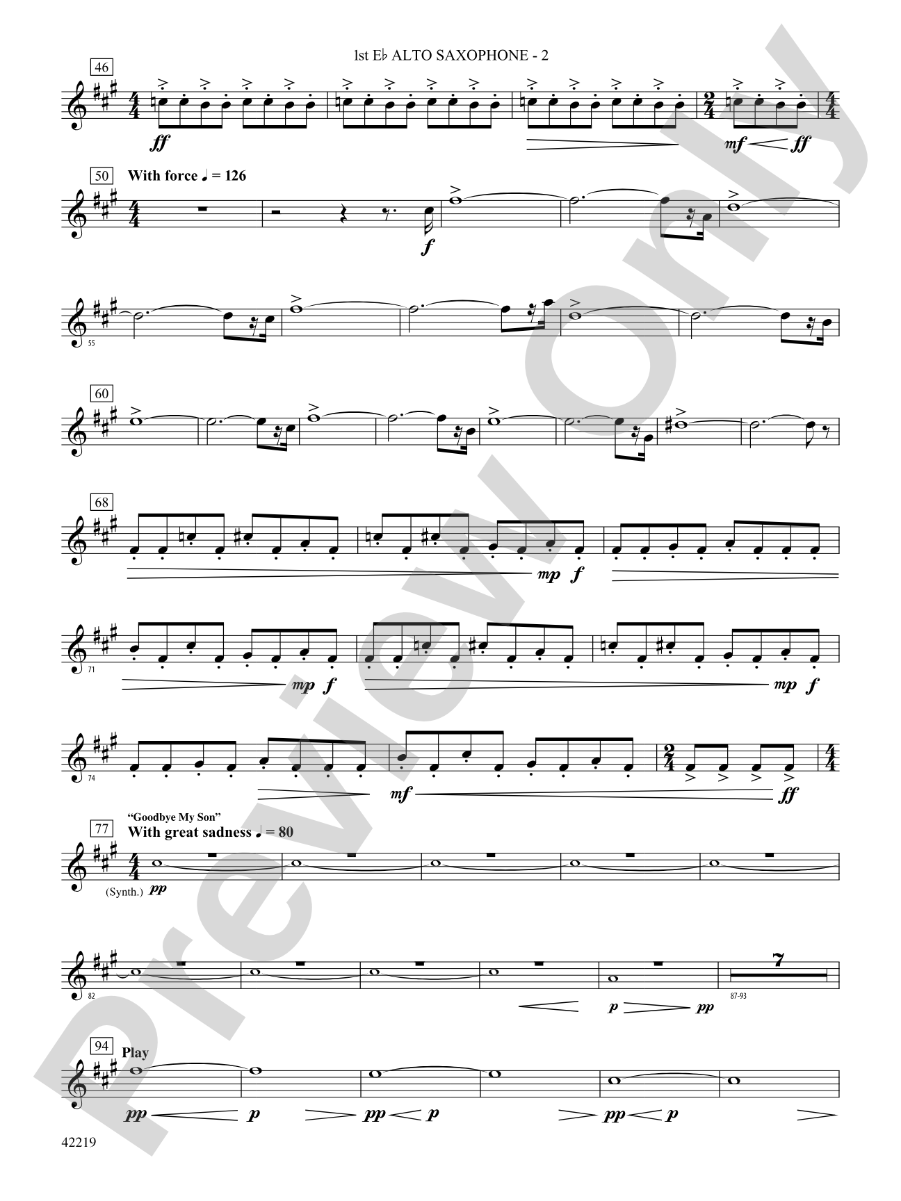 Man of Steel, Suite from: E-flat Alto Saxophone