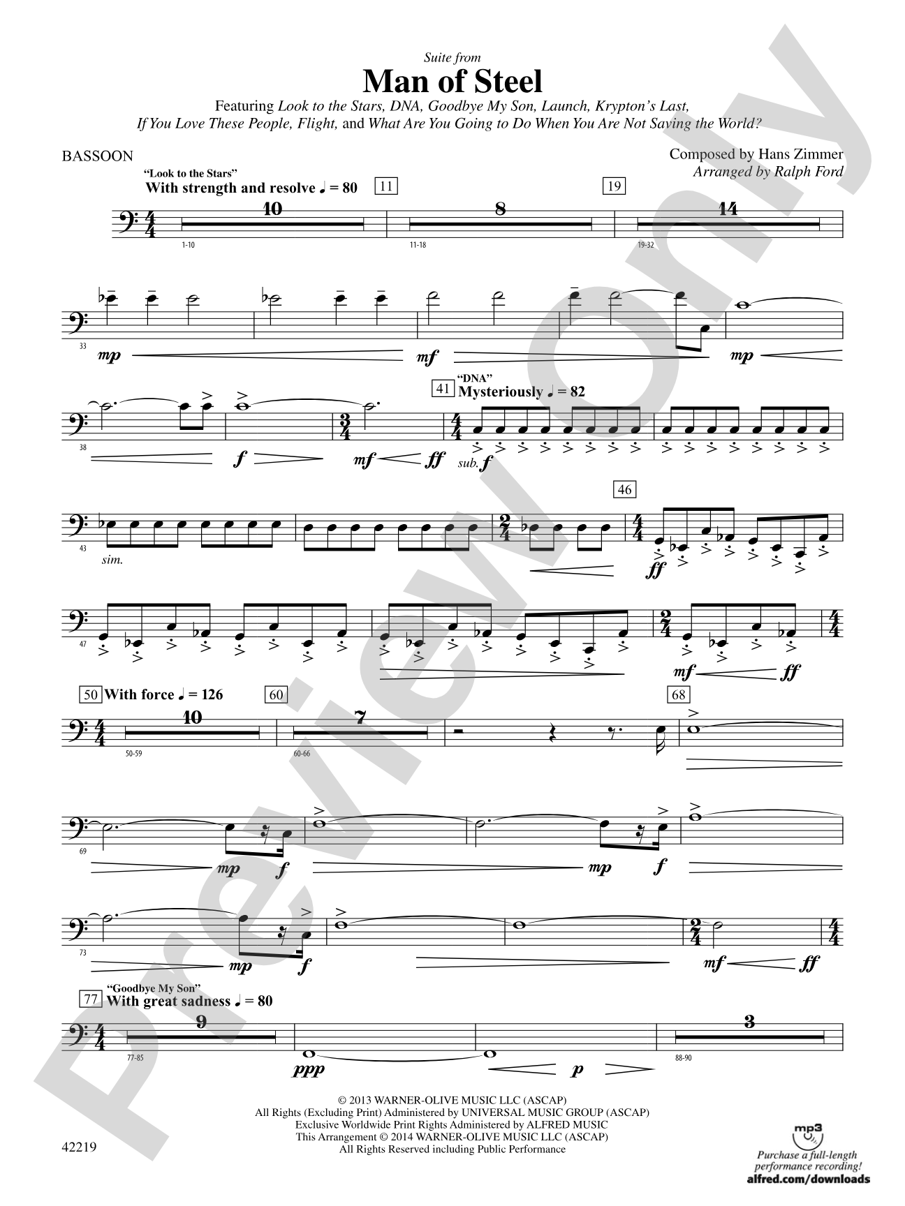 Man of Steel, Suite from: Bassoon