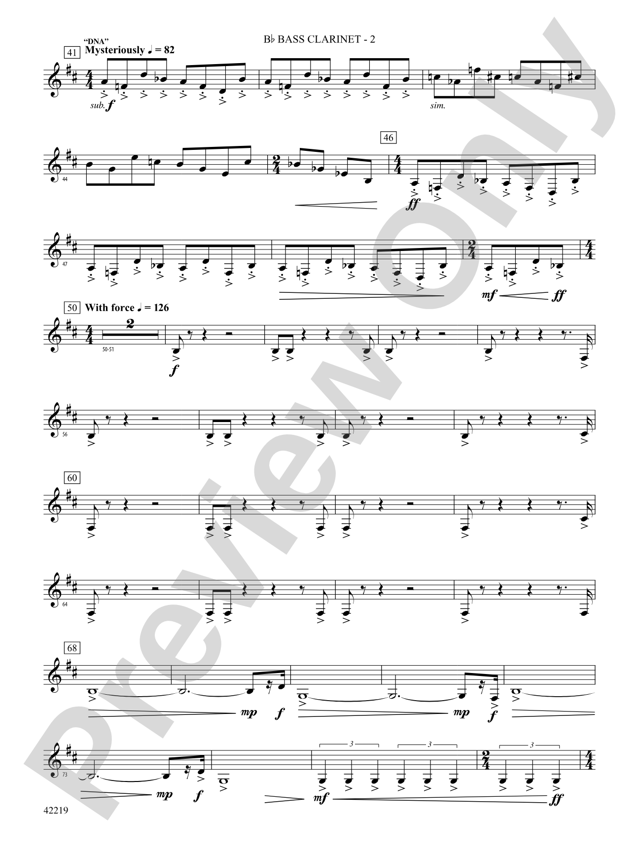 Man of Steel, Suite from: B-flat Bass Clarinet