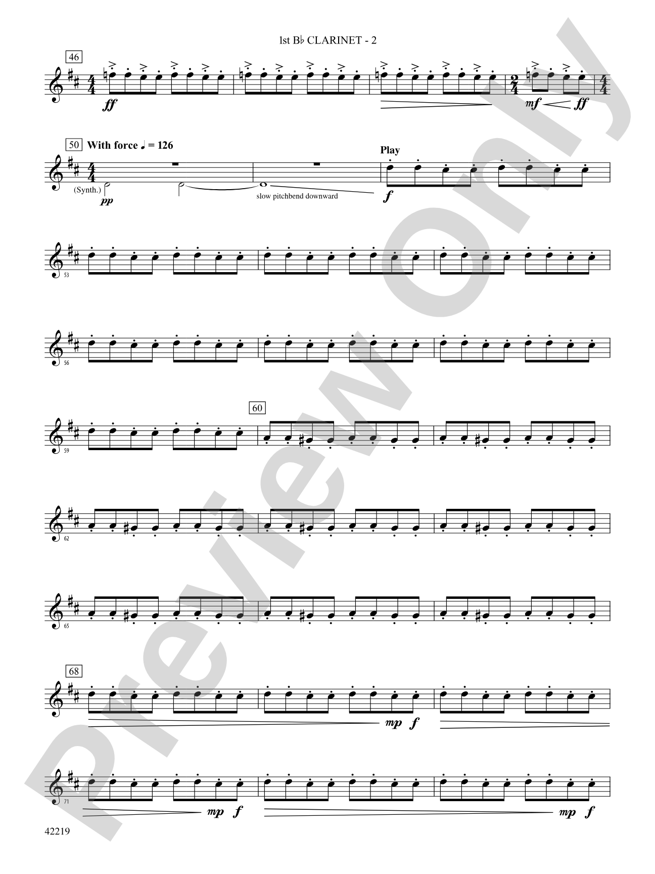 Man of Steel, Suite from: 1st B-flat Clarinet