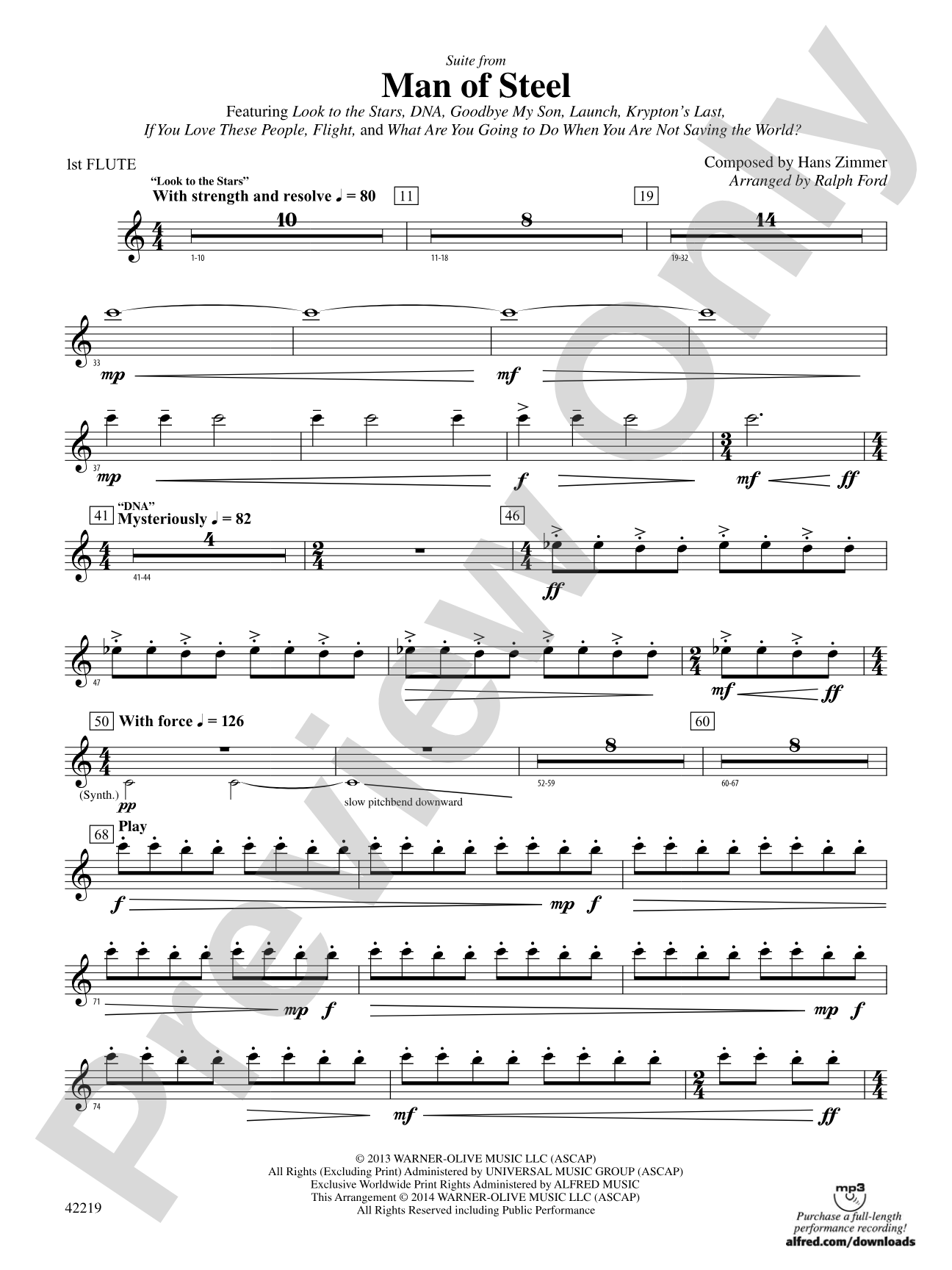 Man of Steel, Suite from: Flute