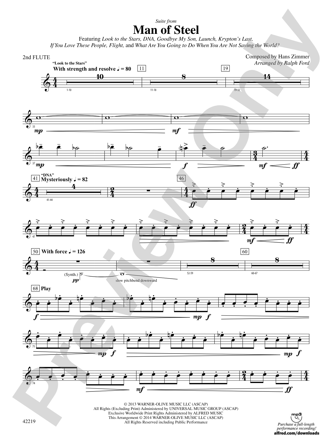 Man of Steel, Suite from: 2nd Flute