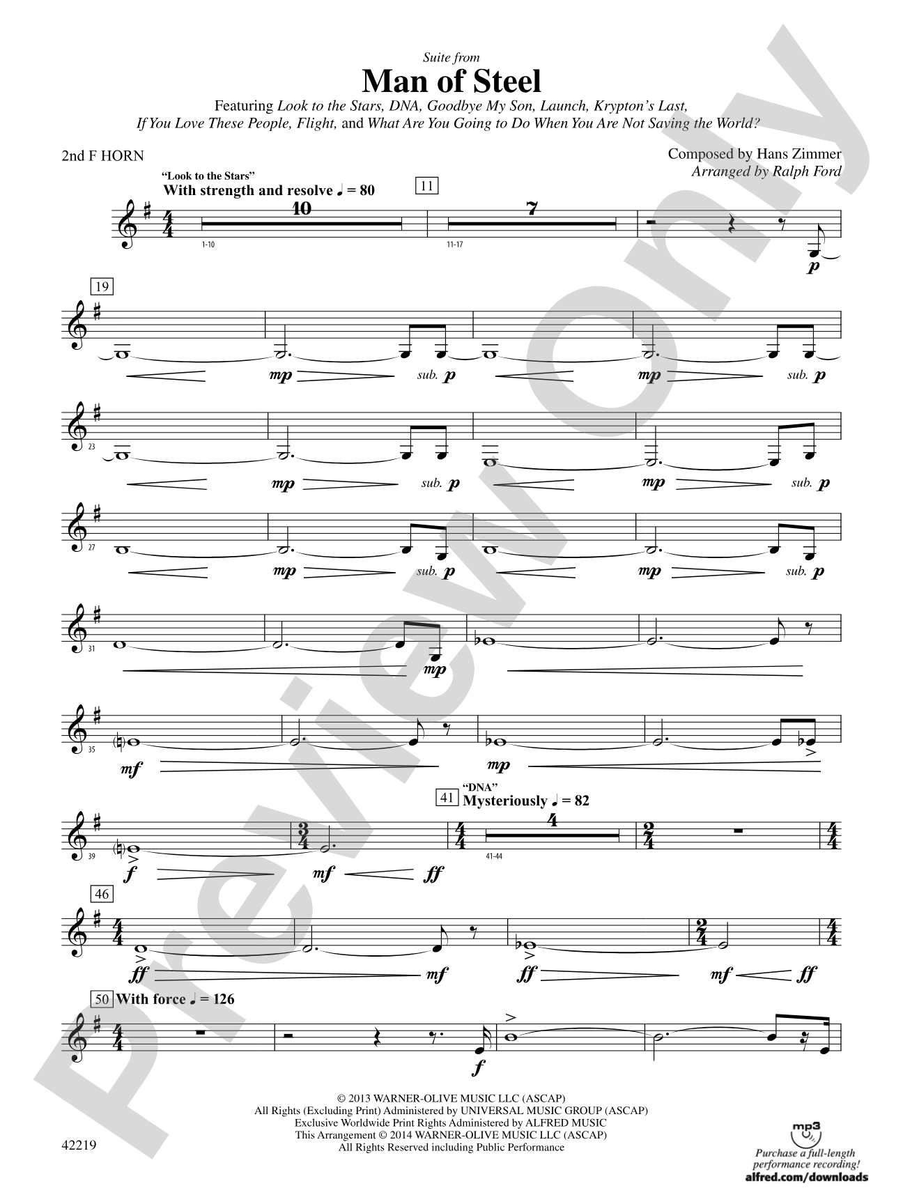 Man of Steel, Suite from: 2nd F Horn