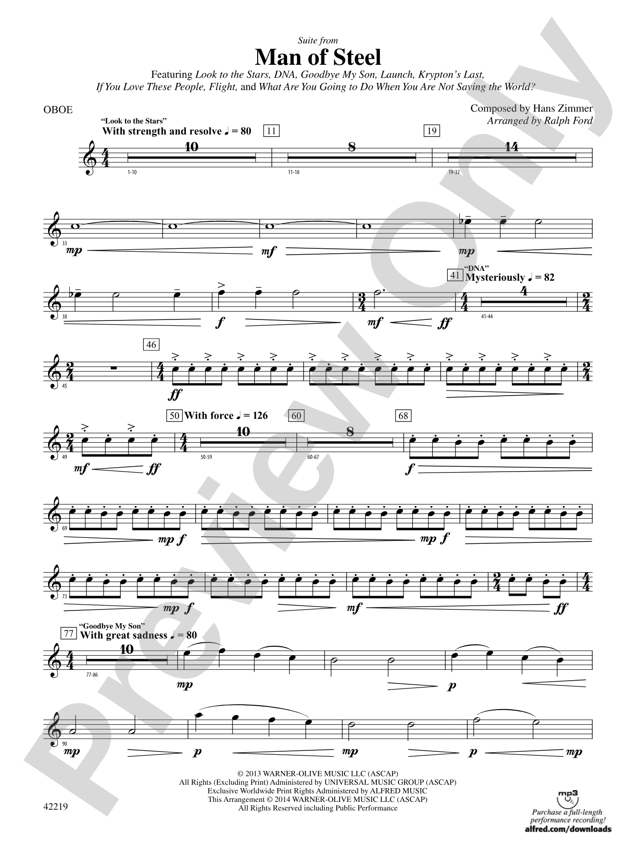 Man of Steel, Suite from: Oboe