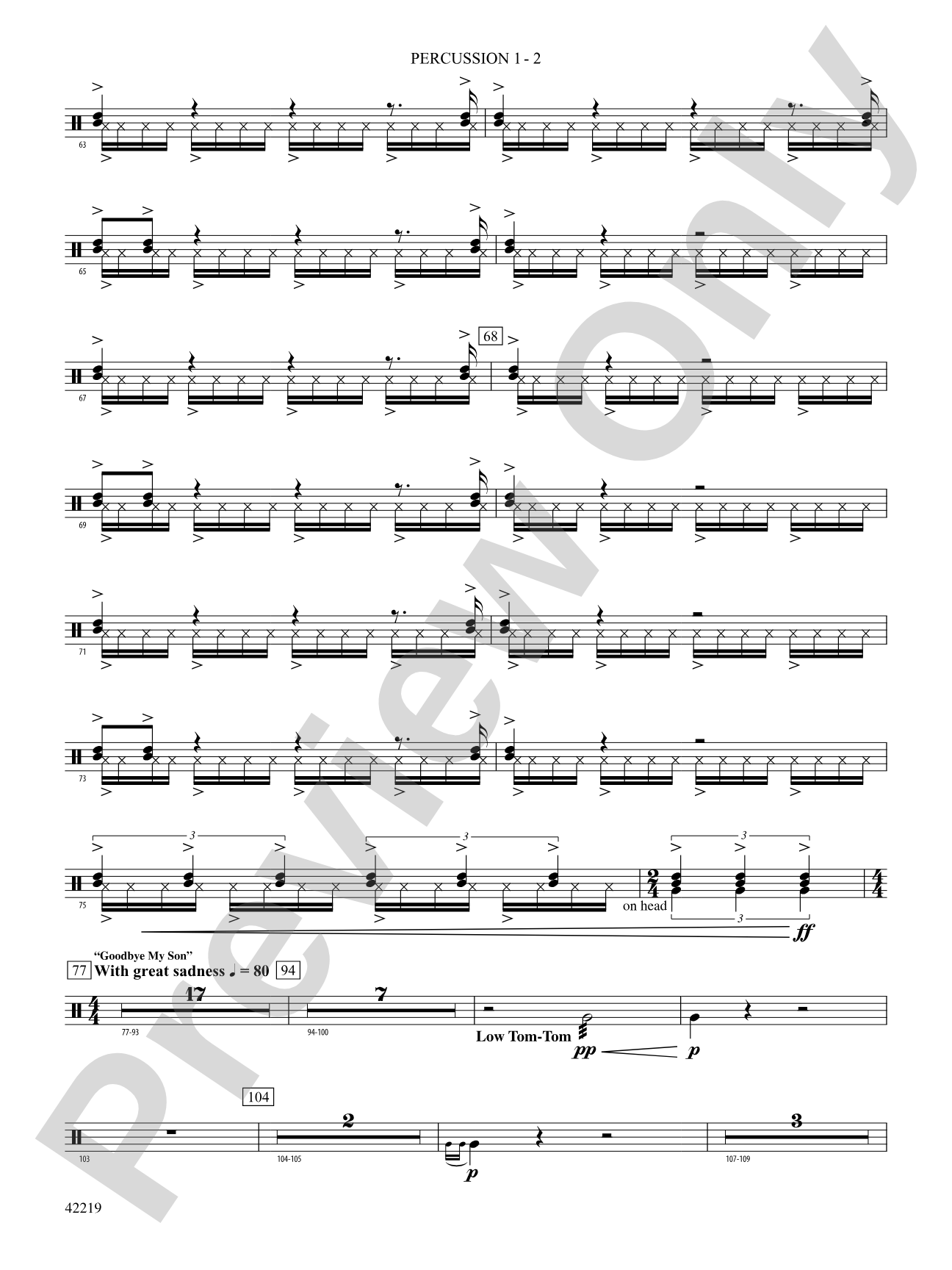 Man of Steel, Suite from: 1st Percussion