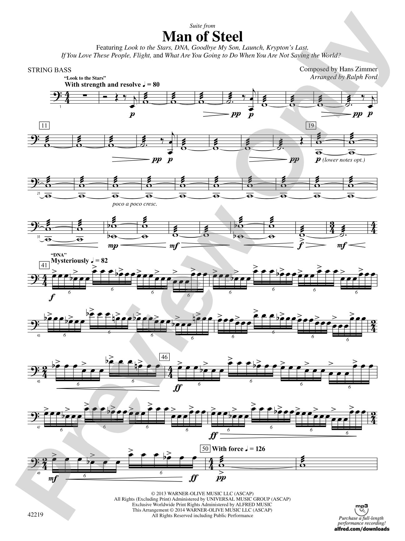 Man of Steel, Suite from: String Bass