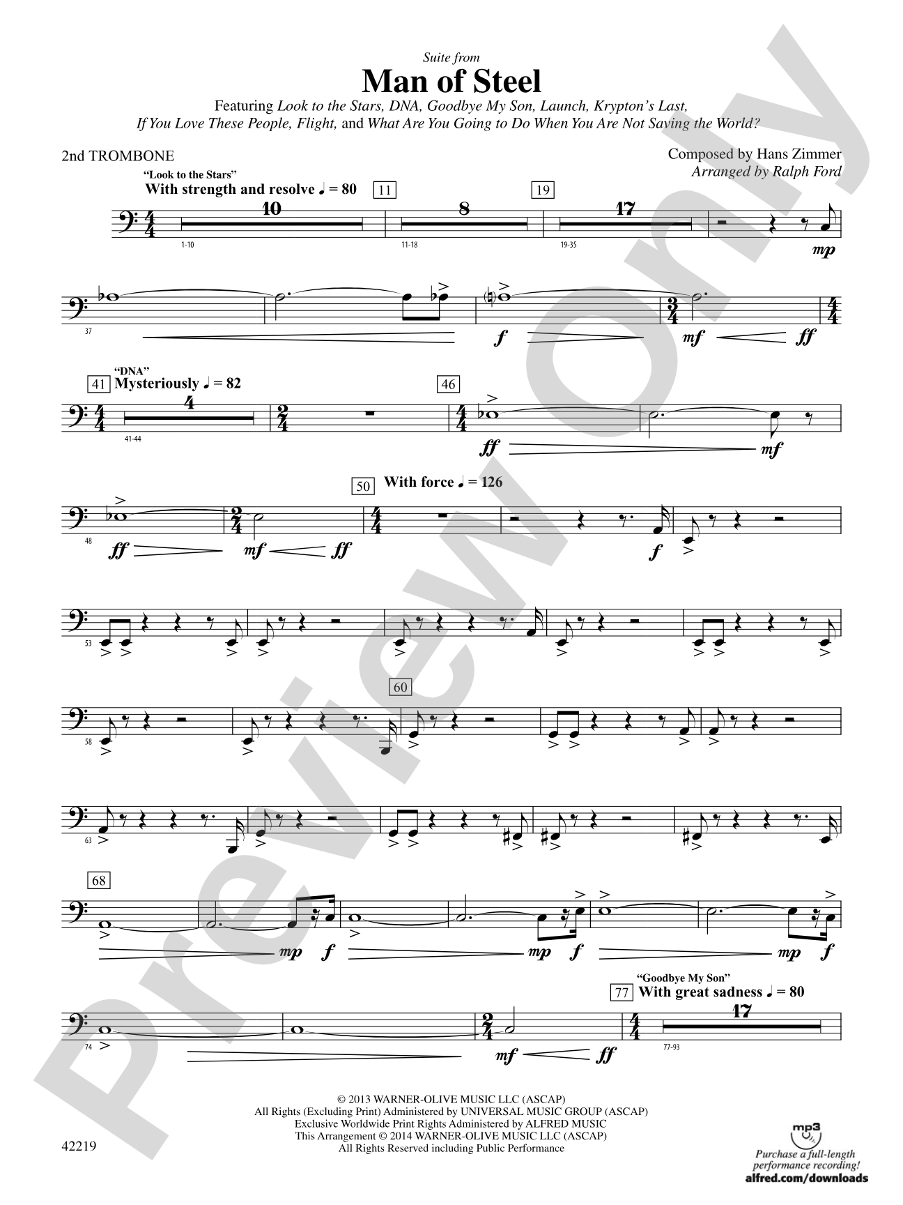 Man of Steel, Suite from: 2nd Trombone
