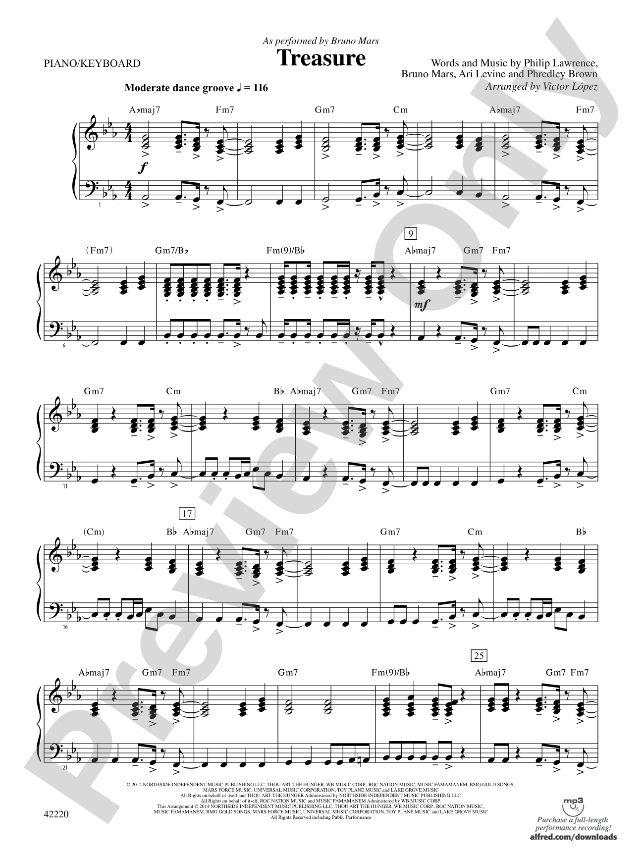 Treasure: Piano Accompaniment