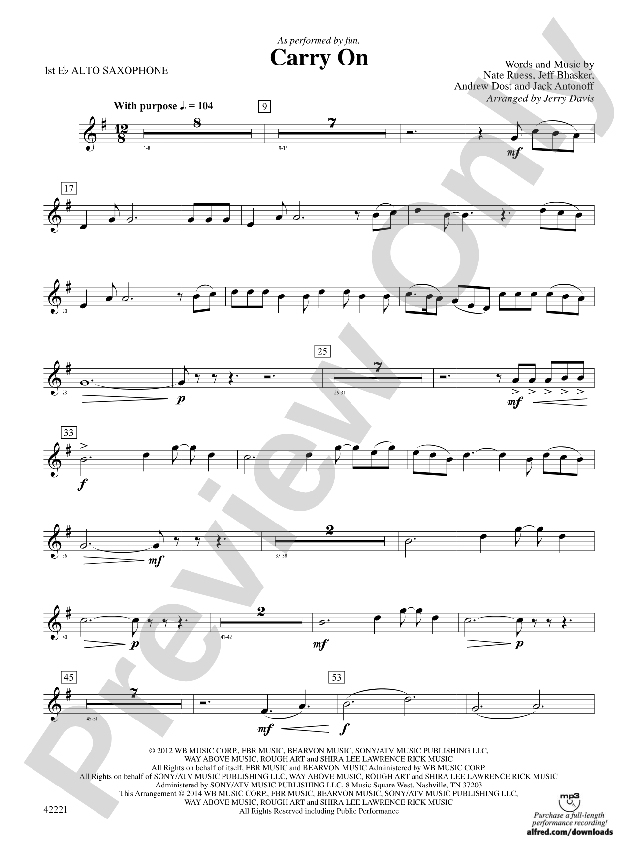 Carry On: E-flat Alto Saxophone