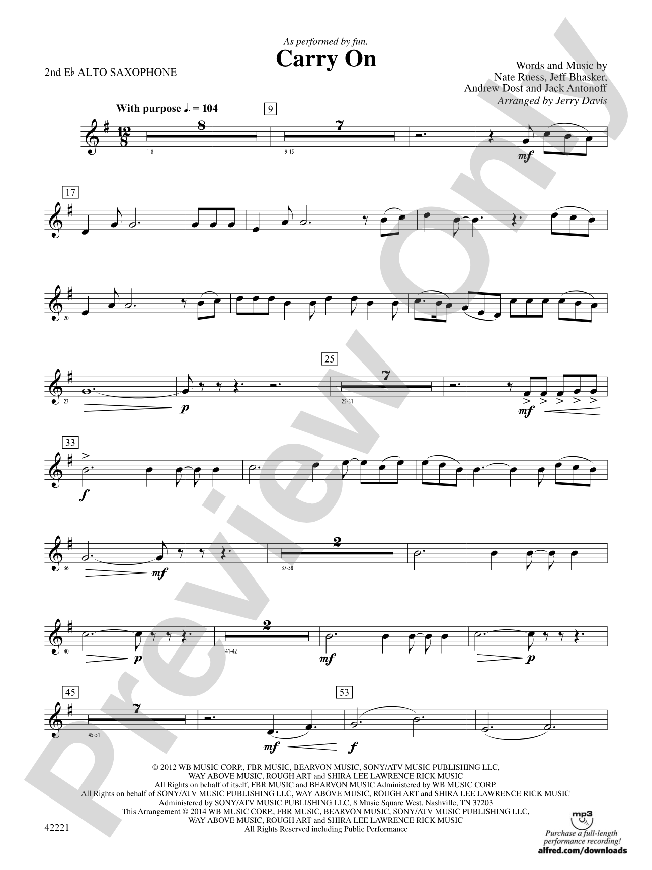Carry On: 2nd E-flat Alto Saxophone