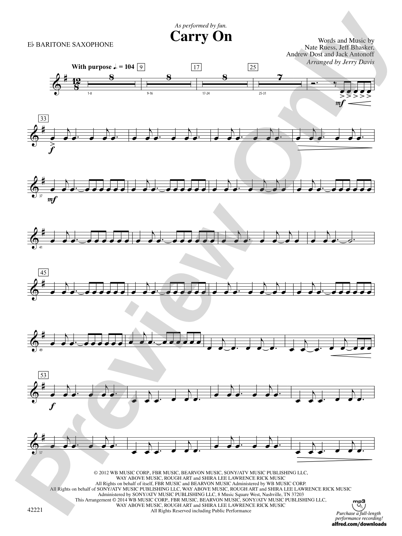 Carry On: E-flat Baritone Saxophone