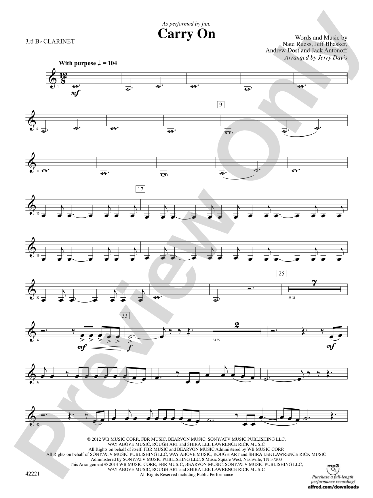 Carry On: 3rd B-flat Clarinet