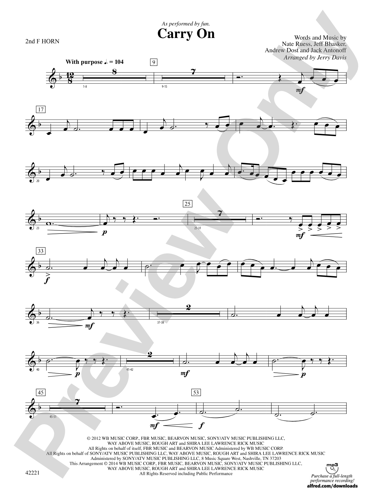 Carry On: 2nd F Horn