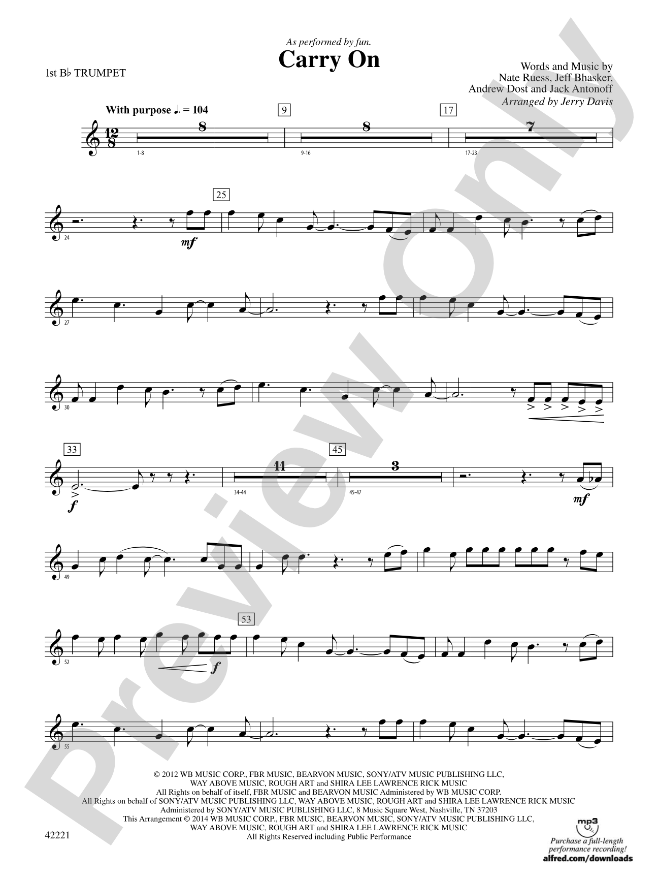 Carry On: 1st B-flat Trumpet