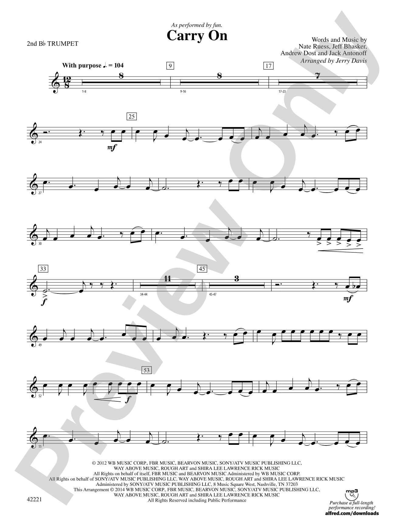 Carry On: 2nd B-flat Trumpet