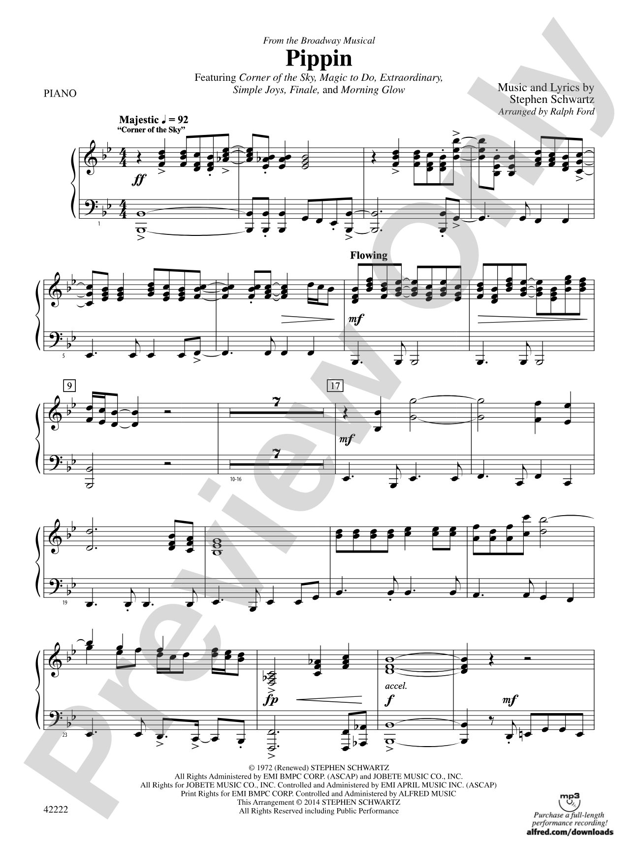 Pippin: Piano Accompaniment