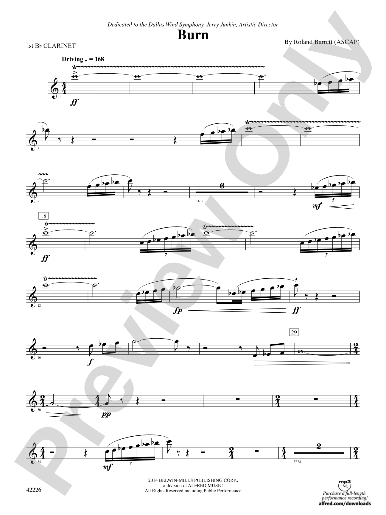 Burn: 1st B-flat Clarinet
