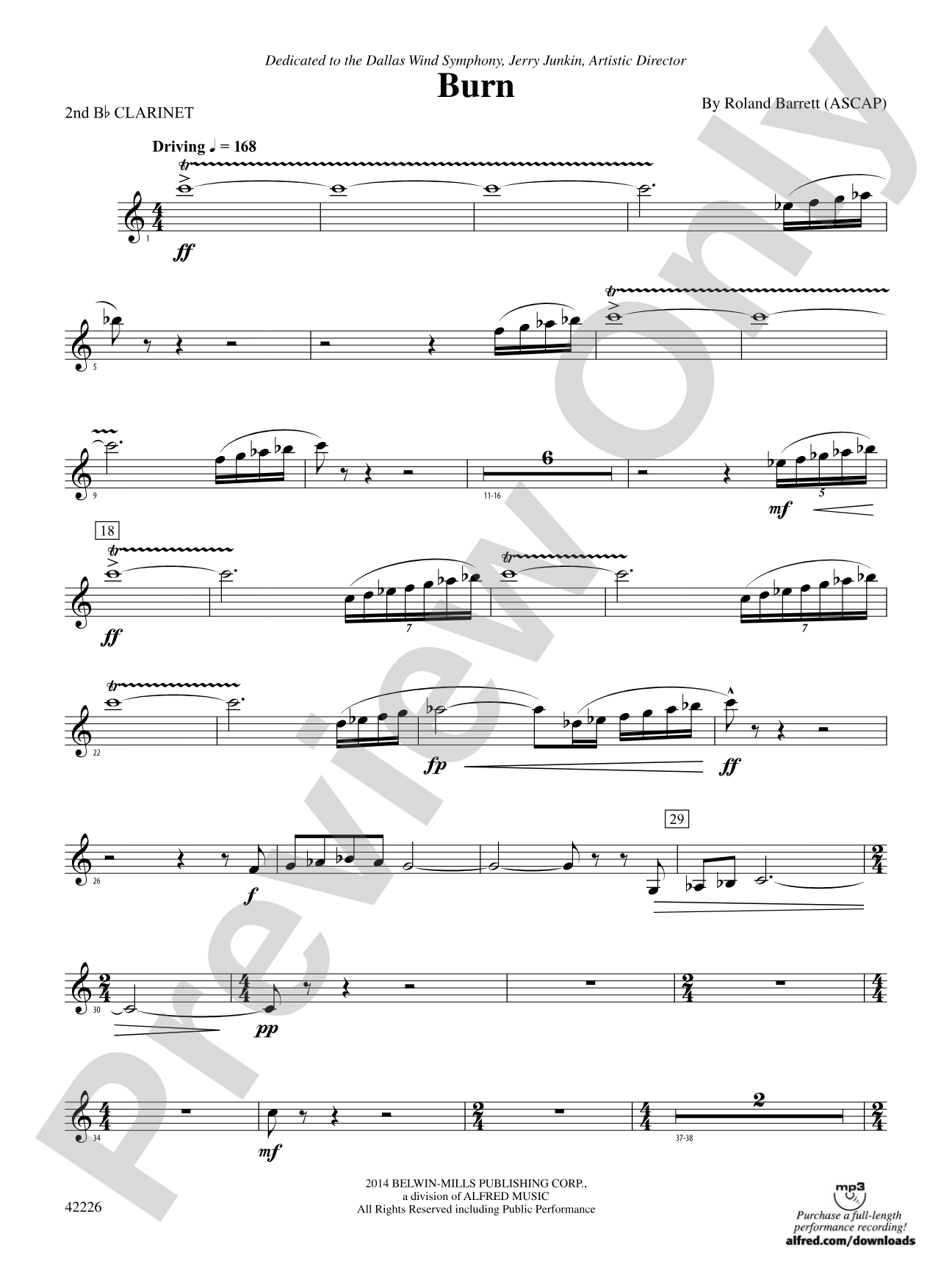 Burn: 2nd B-flat Clarinet