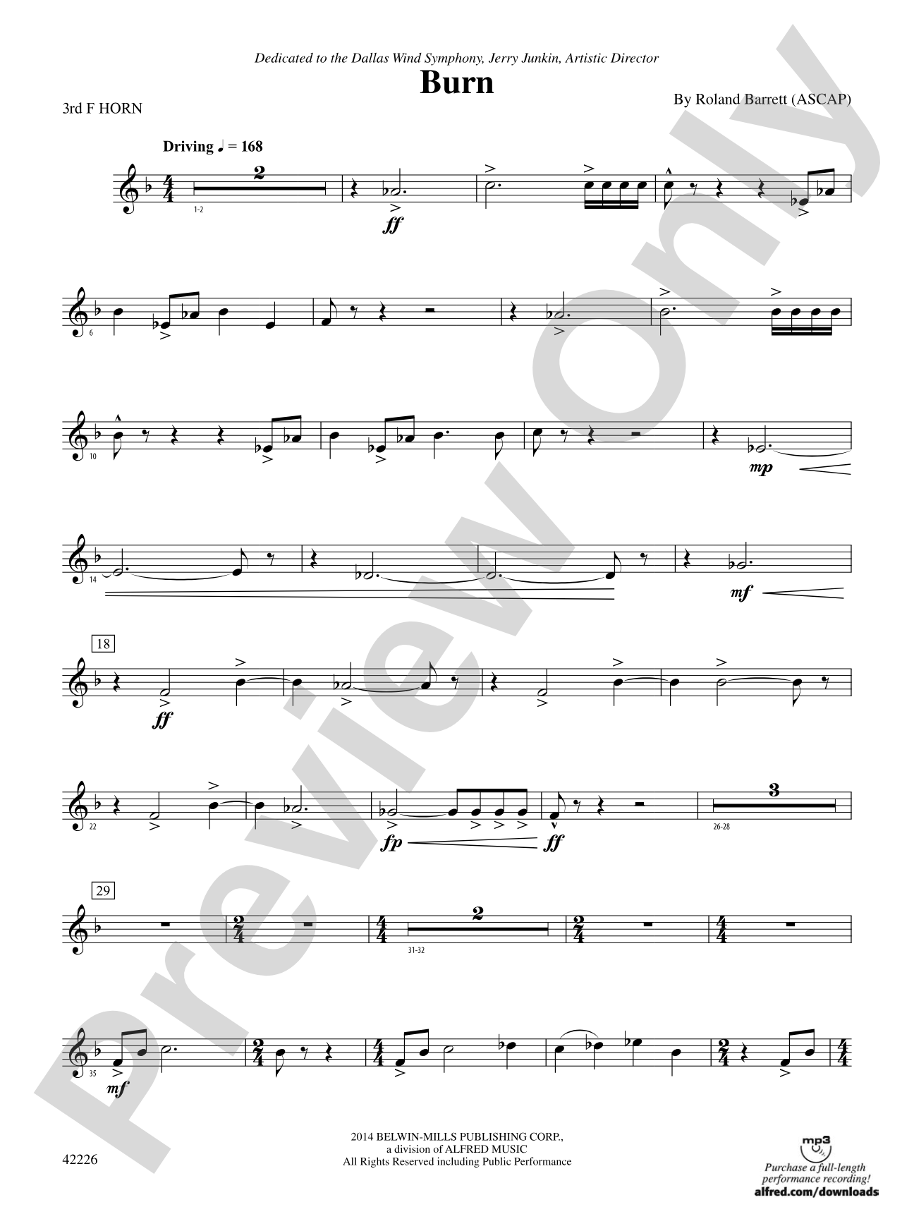 Burn: 3rd F Horn