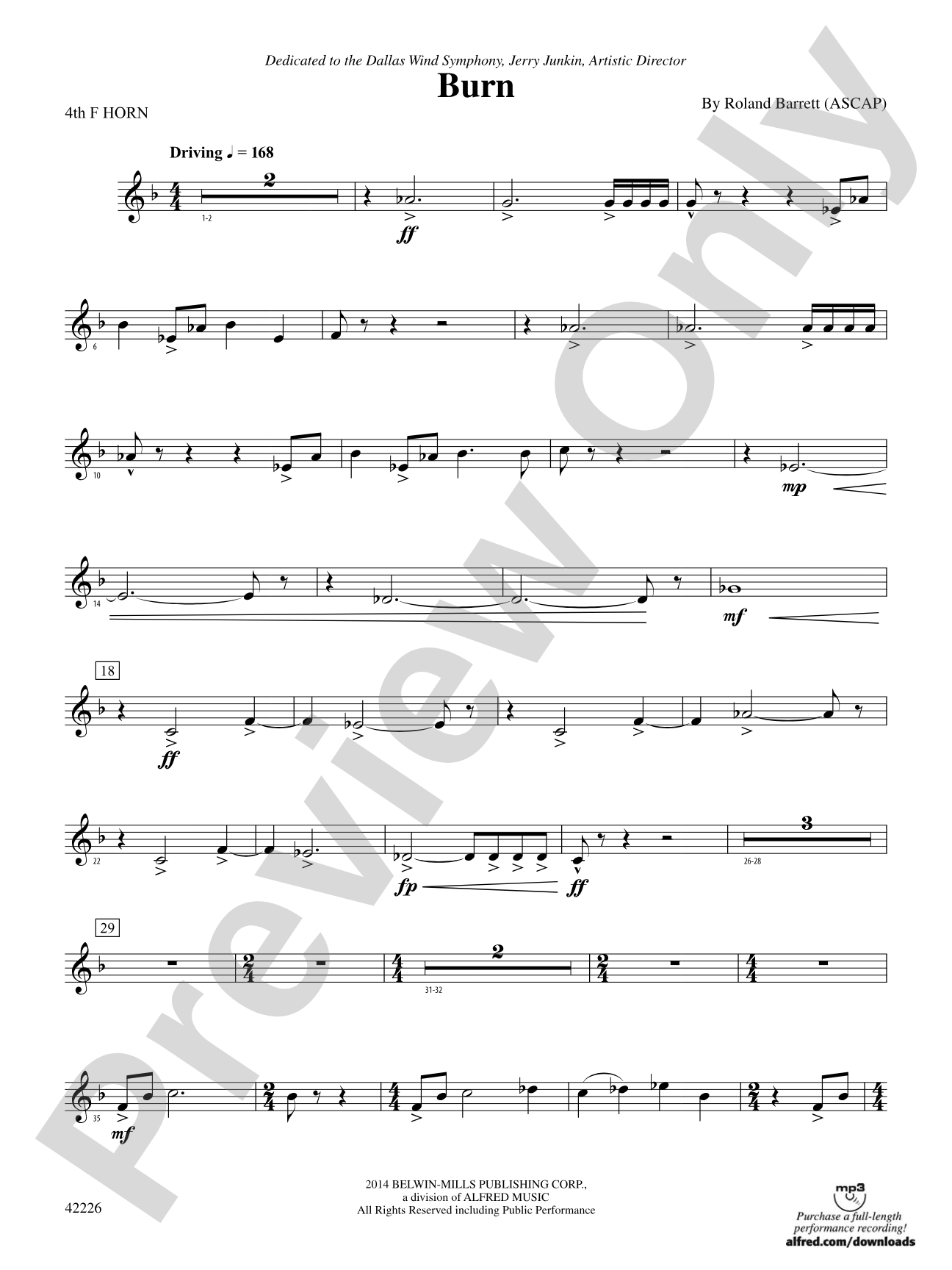 Burn: 4th F Horn