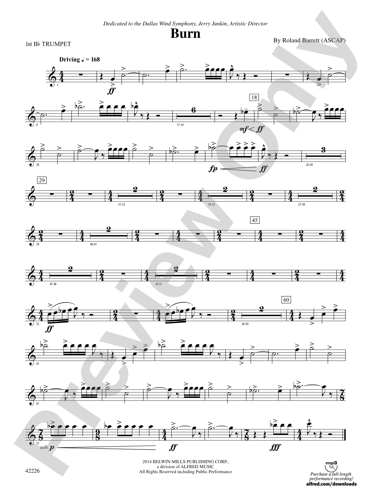 Burn: 1st B-flat Trumpet
