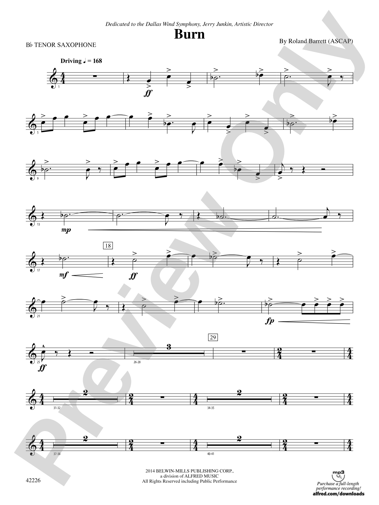 Burn: B-flat Tenor Saxophone