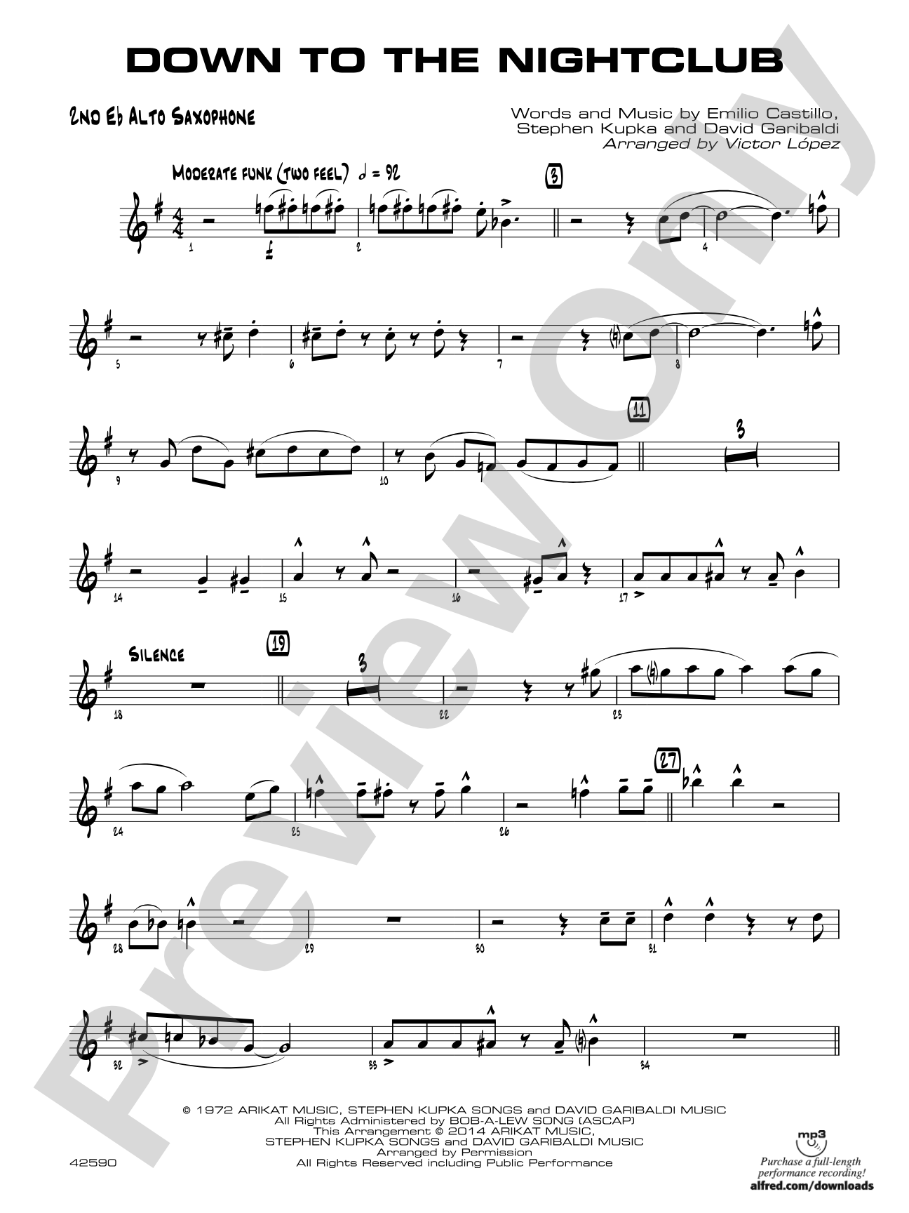 Down to the Nightclub: 2nd E-flat Alto Saxophone