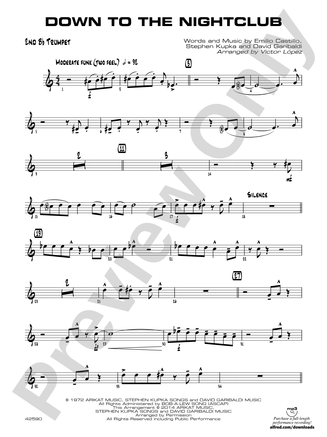 Down to the Nightclub: 2nd B-flat Trumpet