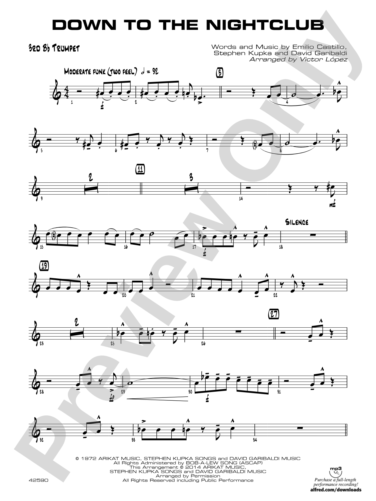 Down to the Nightclub: 3rd B-flat Trumpet