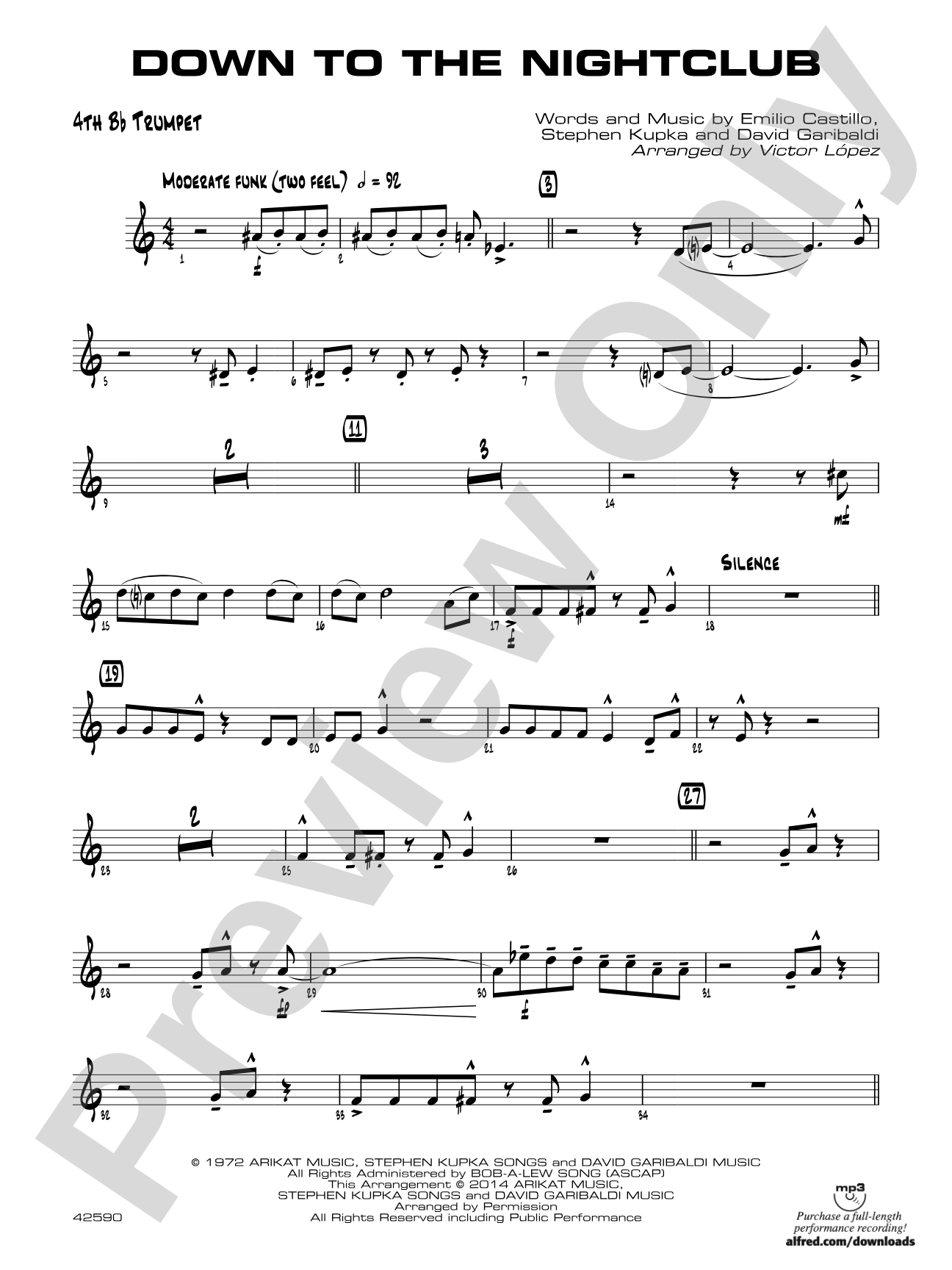 Down to the Nightclub: 4th B-flat Trumpet