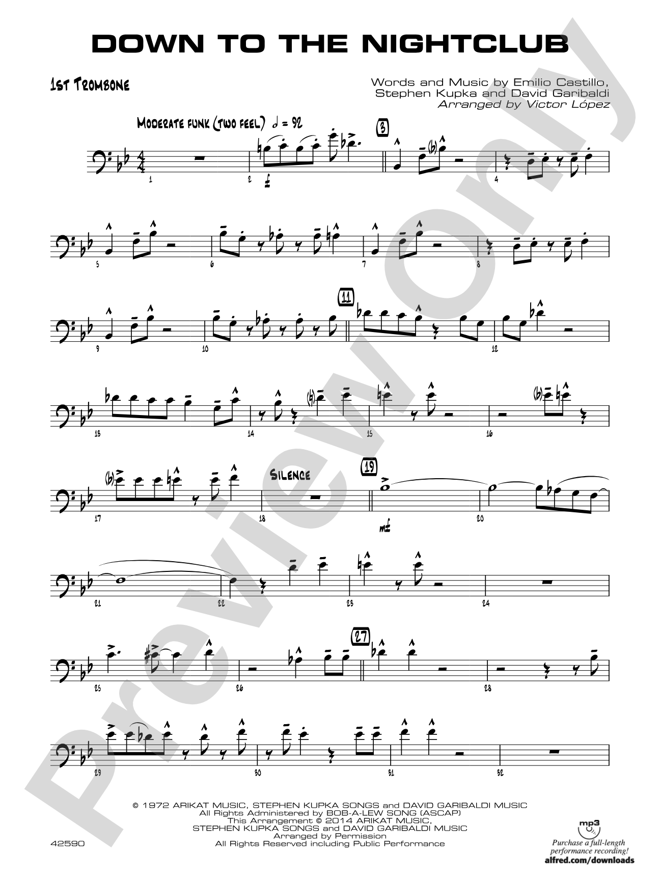 Down to the Nightclub: 1st Trombone