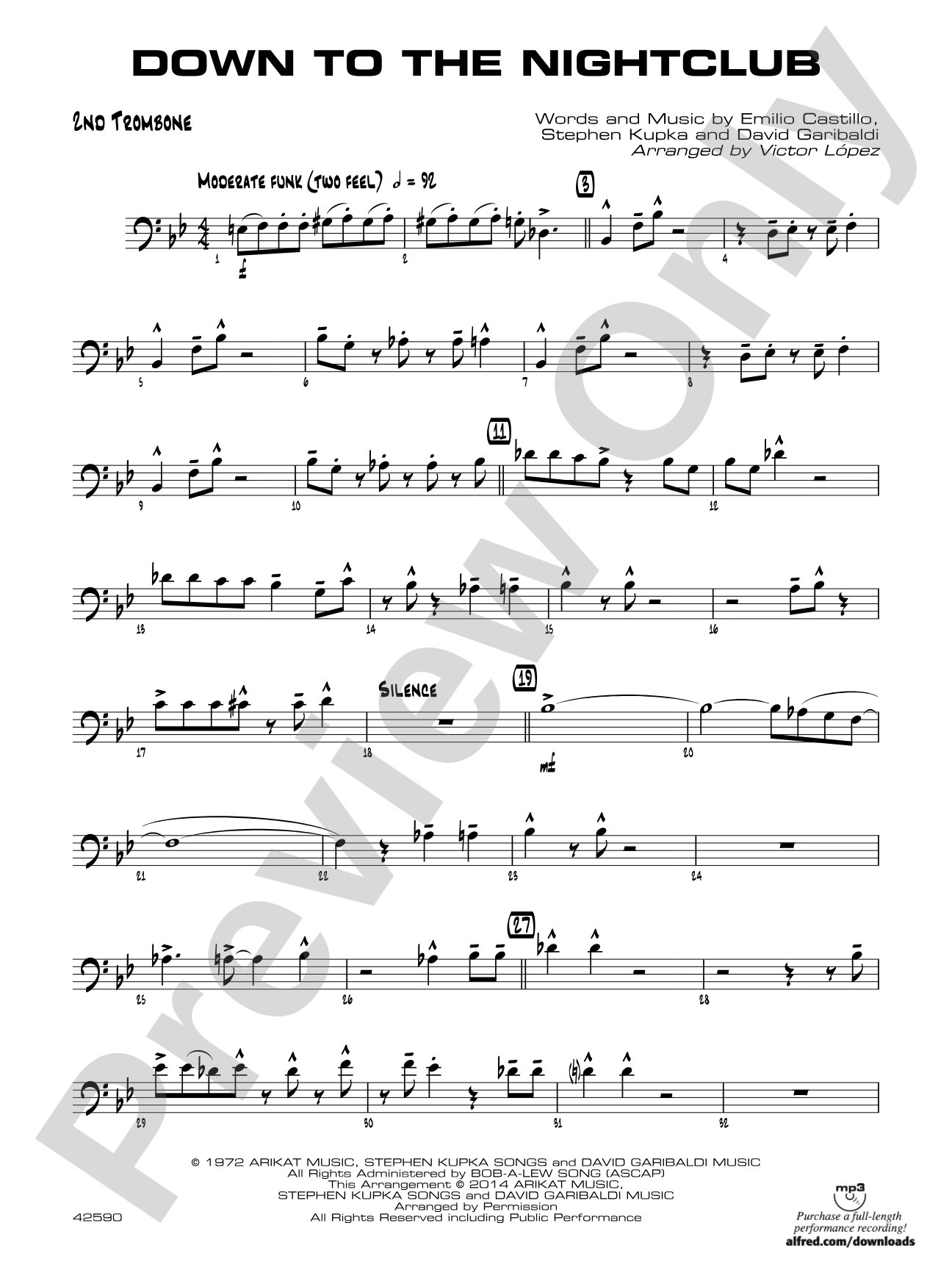 Down to the Nightclub: 2nd Trombone