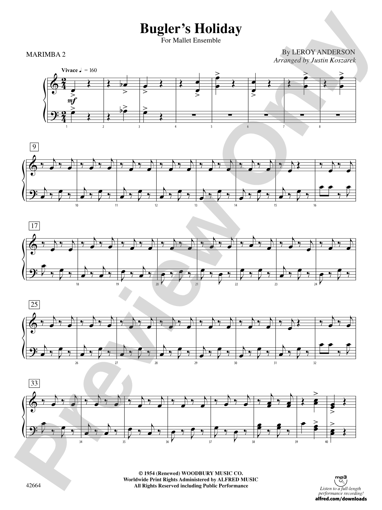 Bugler's Holiday: 2nd Mallet Percussion