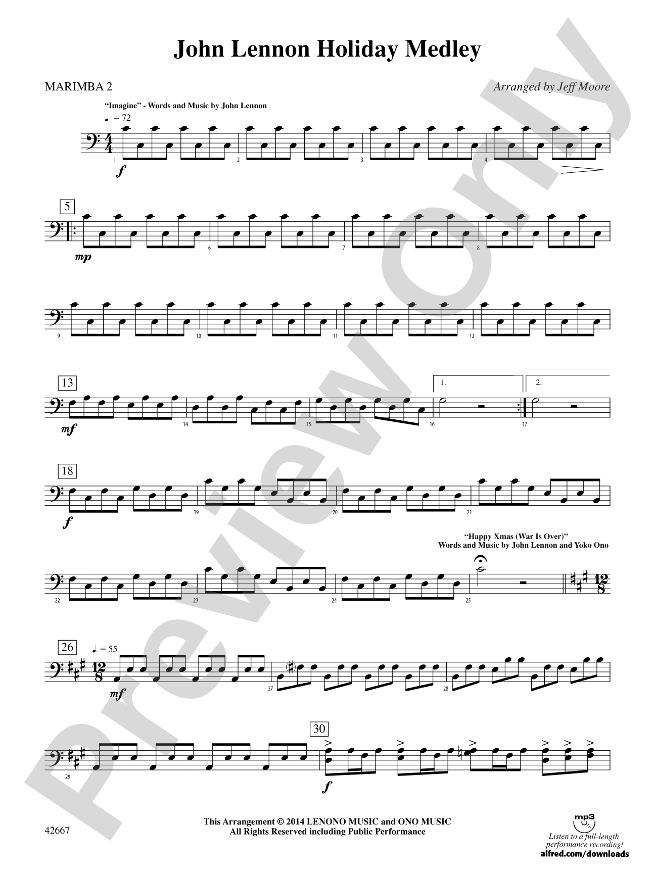 John Lennon Holiday Medley: 2nd Mallet Percussion