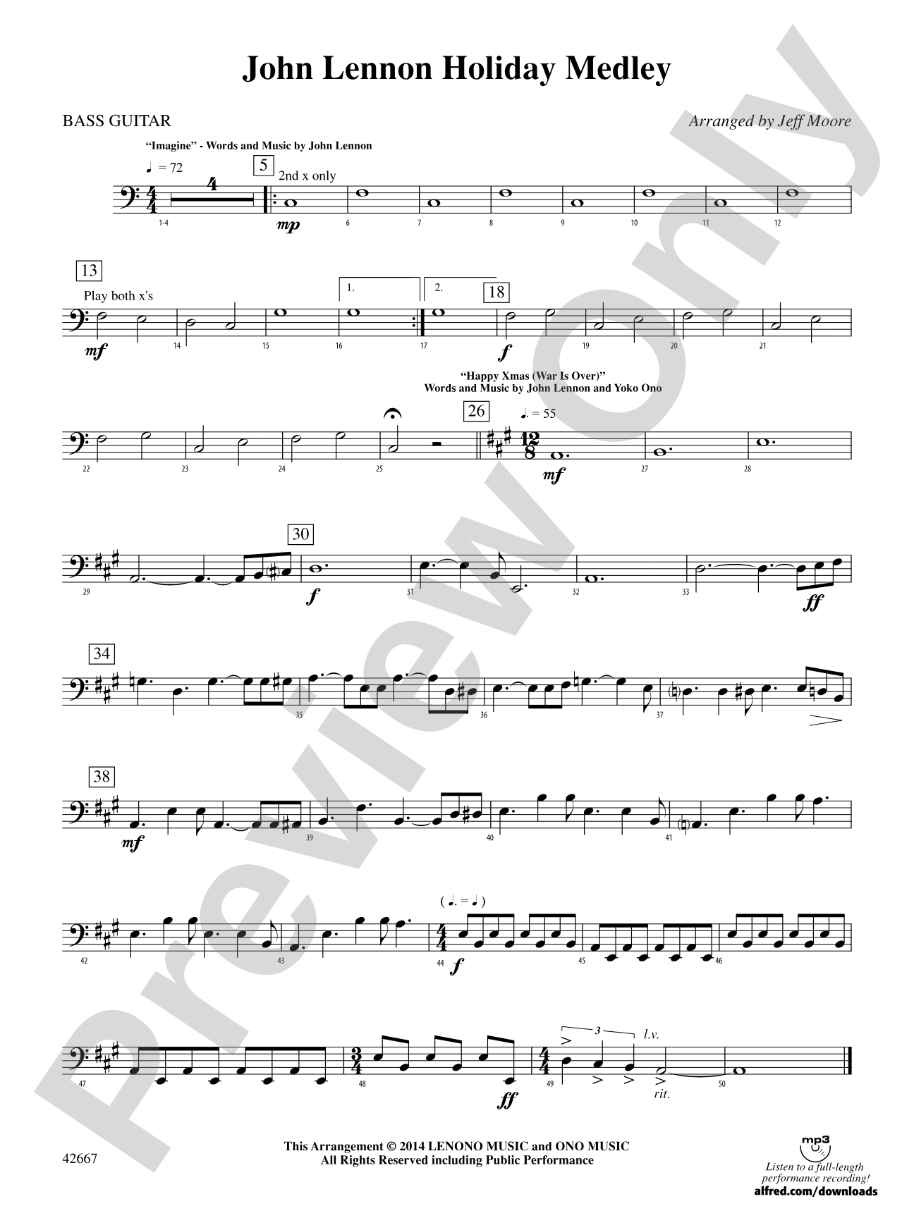John Lennon Holiday Medley: String Bass