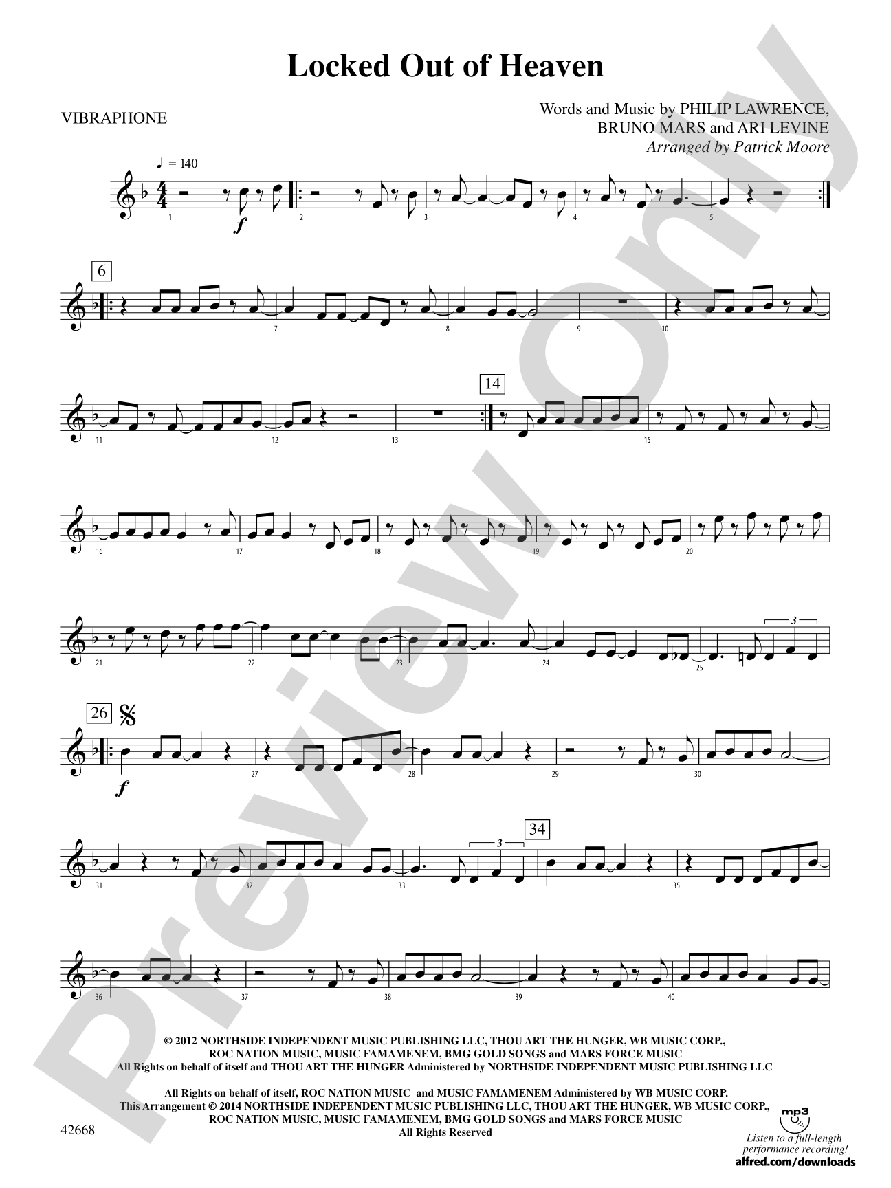 Locked Out of Heaven: Vibraphone