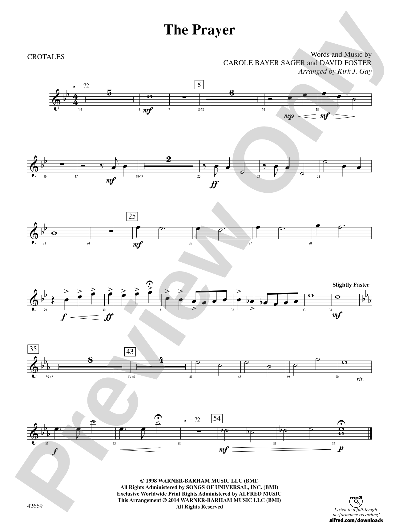 The Prayer: 2nd Percussion