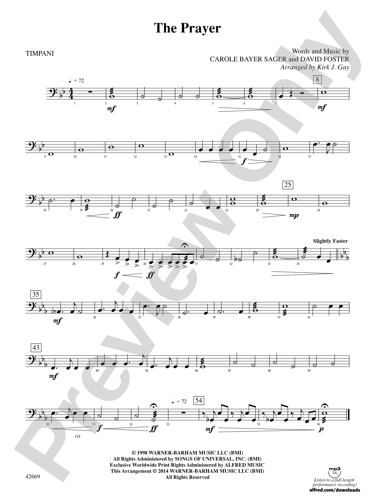 The Prayer: Timpani