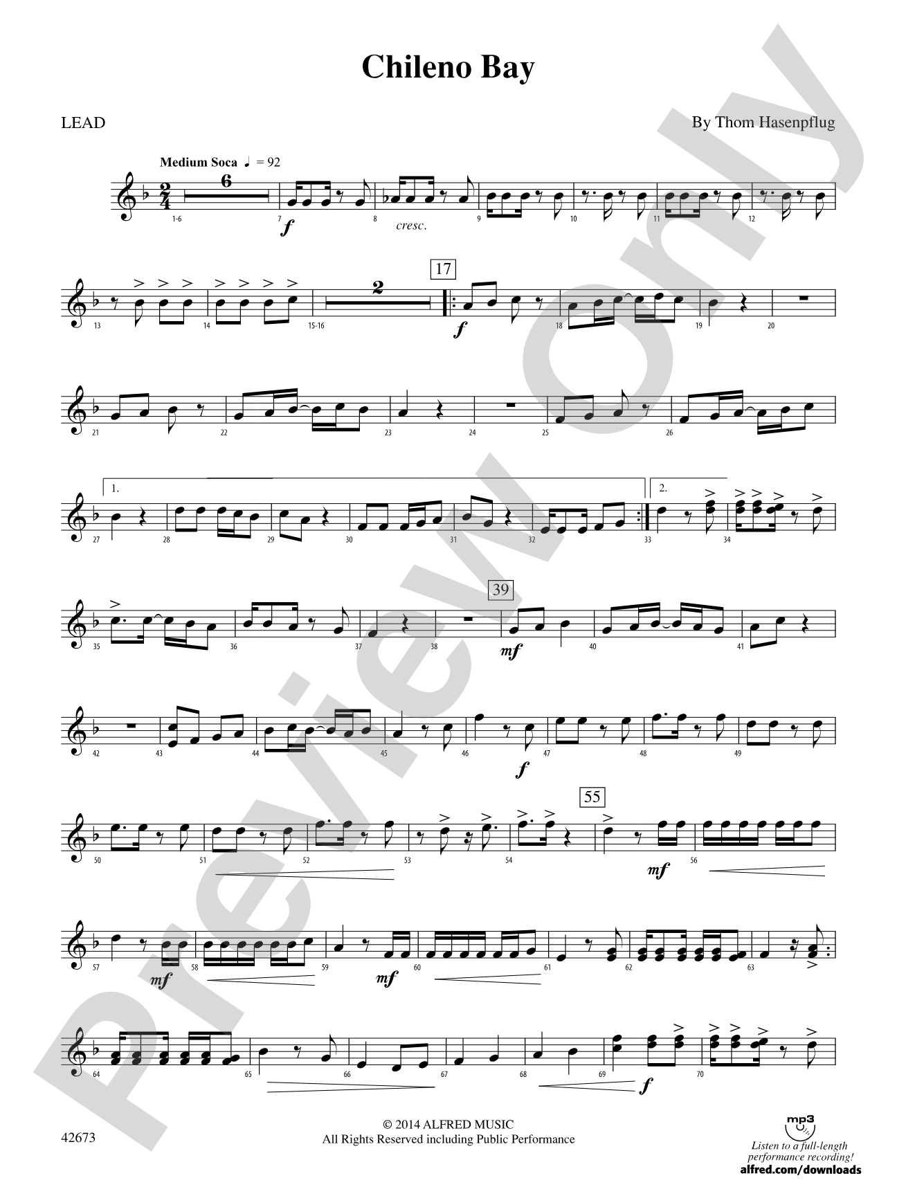 Chileno Bay: 1st Percussion