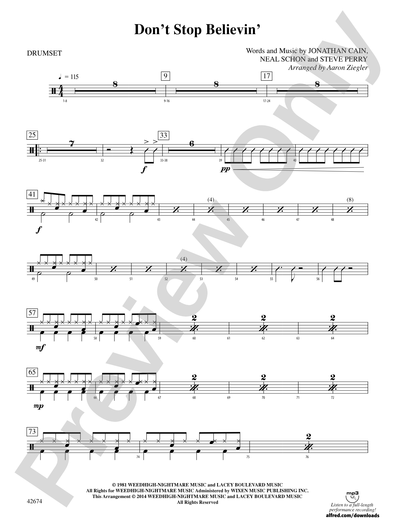 Don't Stop Believin': Drums
