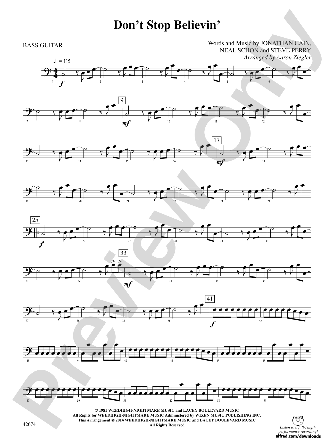 Don't Stop Believin': Electric Bass