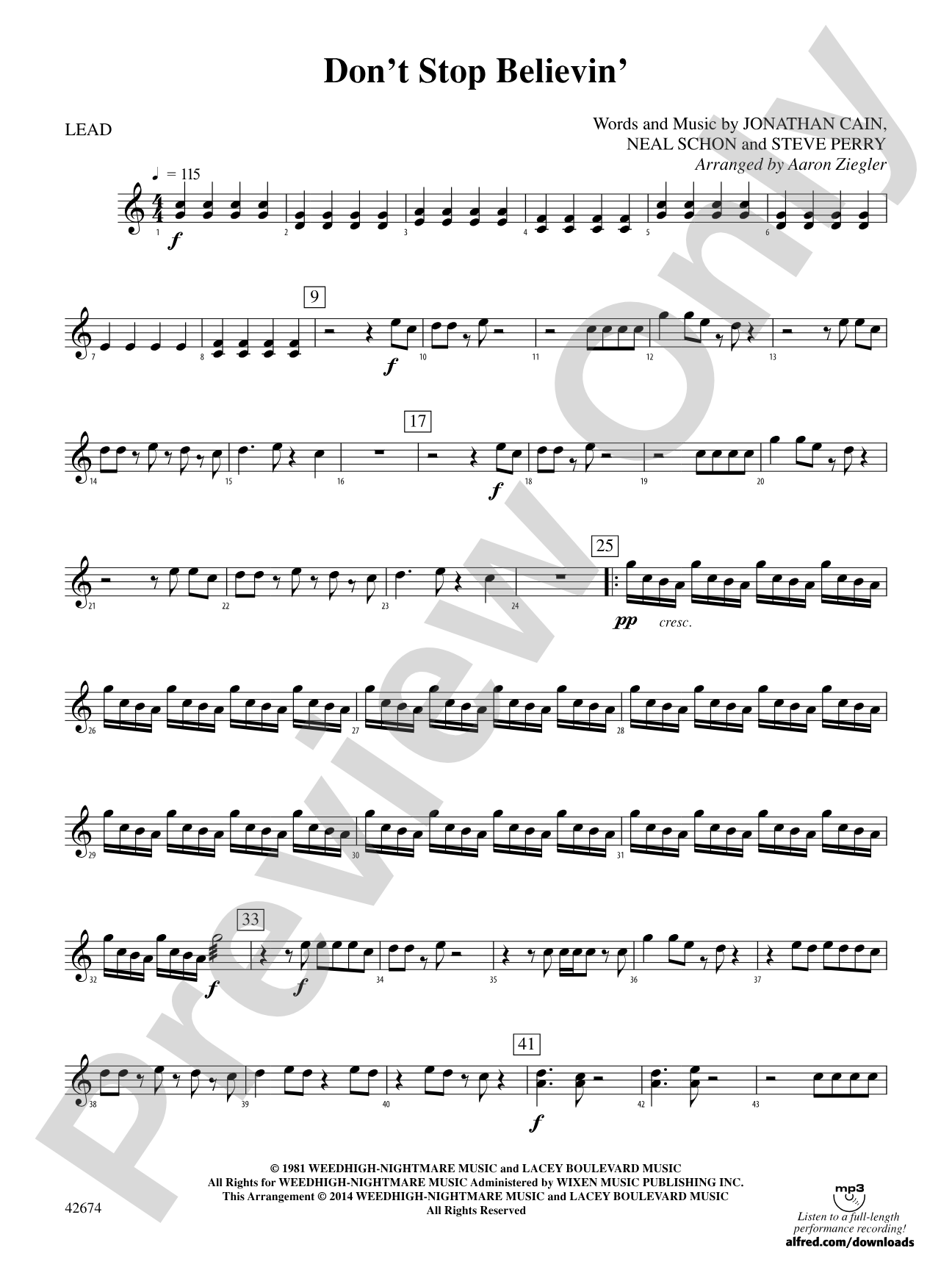Don't Stop Believin': 1st Percussion