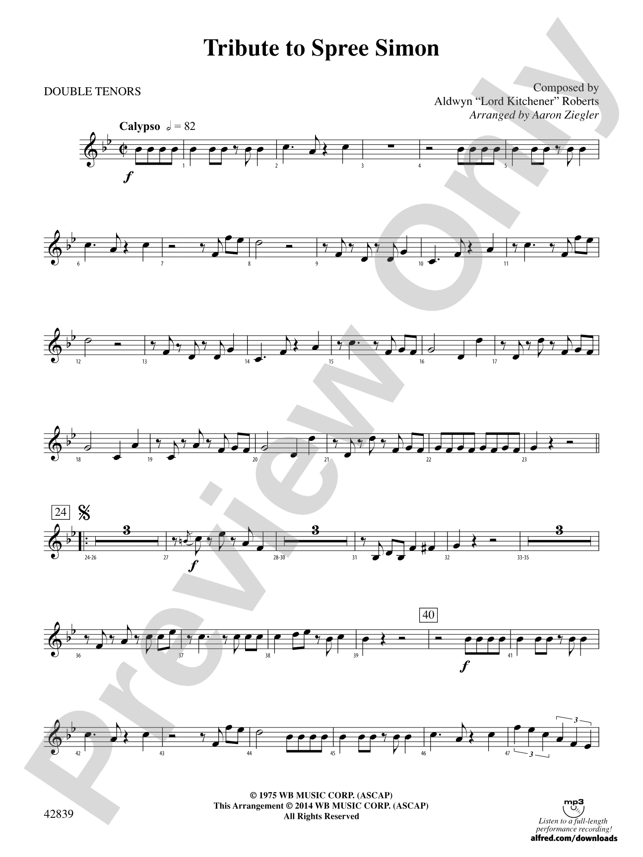 Tribute to Spree Simon: 2nd Percussion