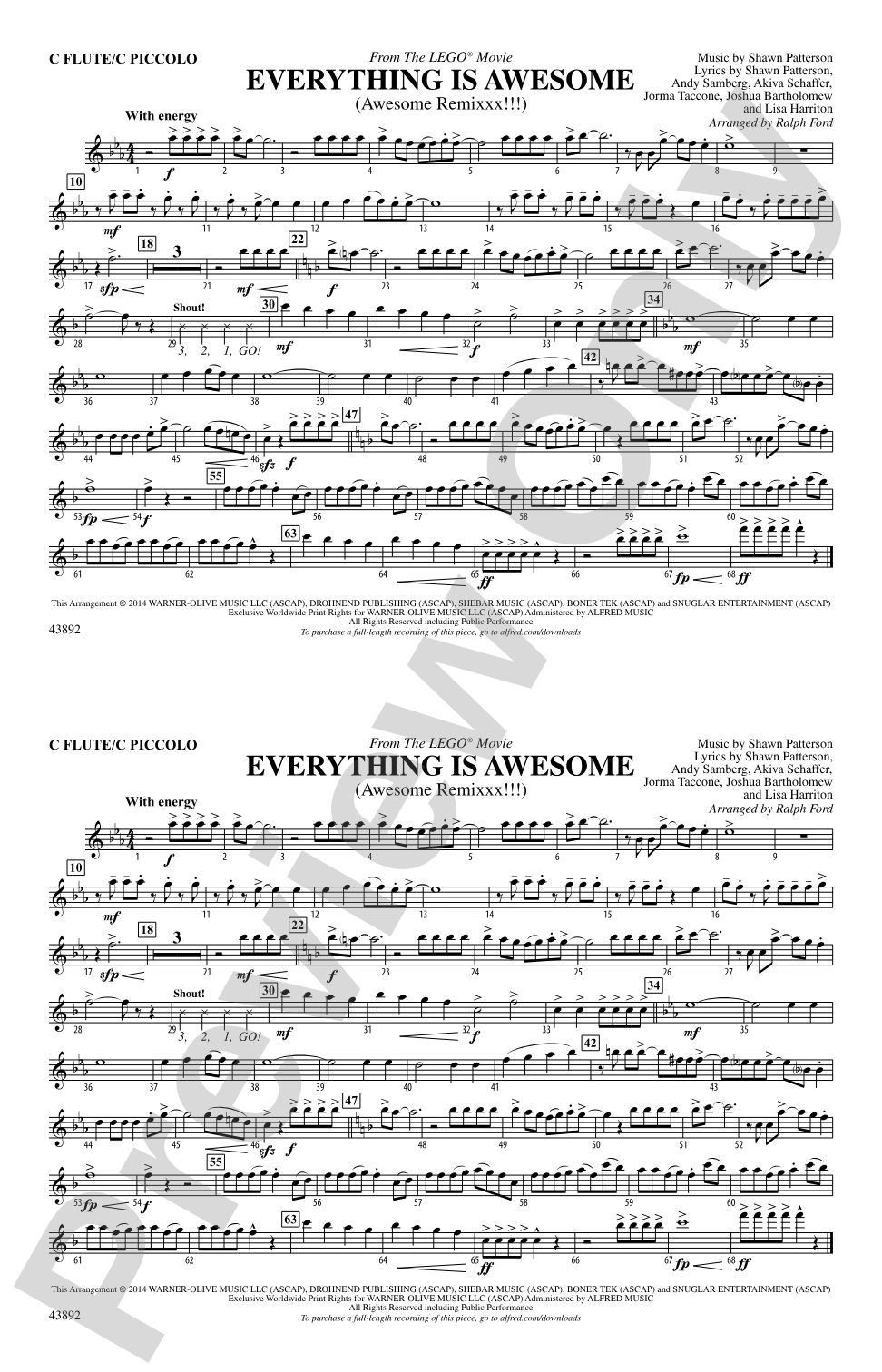 Everything Is Awesome (from The Lego® Movie): Flute
