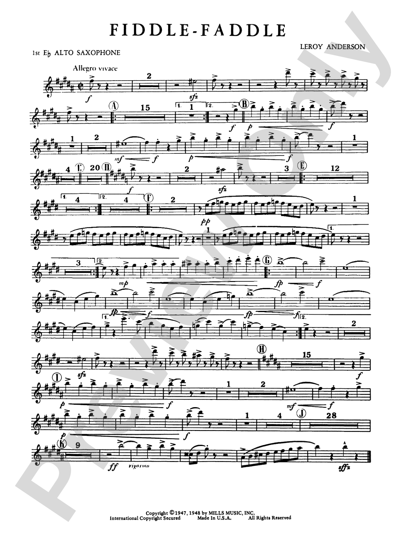 Fiddle-Faddle: E-flat Alto Saxophone